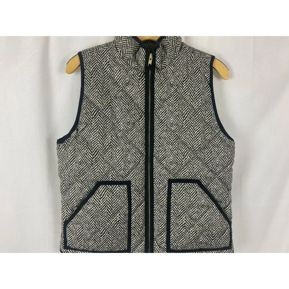 J Crew Excursion Puffer Down Herringbone‎ Vest Women's Small.